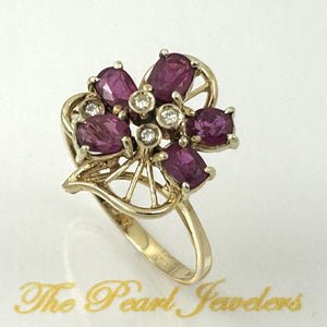 3200011 HEIRLOOM RUBY GENUINE DIAMONDS COCKTAIL RING 14K SOLID YELLOW GOLD