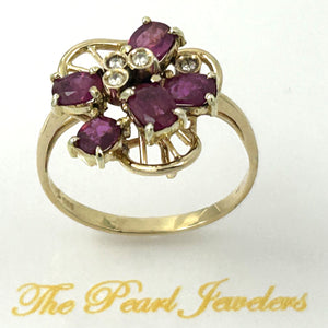 3200011 HEIRLOOM RUBY GENUINE DIAMONDS COCKTAIL RING 14K SOLID YELLOW GOLD