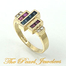 Load image into Gallery viewer, 3200184-14k-Solid-Yellow-Gold-Genuine-Diamond-Sapphire-Ruby-Band-Ring