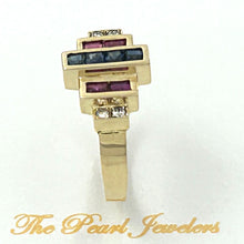 Load image into Gallery viewer, 3200184-14k-Solid-Yellow-Gold-Genuine-Diamond-Sapphire-Ruby-Band-Ring