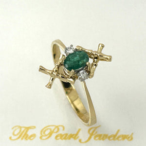 3200283-14k-Solid-Yellow-Gold-Genuine-Natural-Diamond-Oval-Emerald-Ring