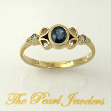 Load image into Gallery viewer, 3200331-18k-Solid-Yellow-Genuine-Diamond-Natural-Blue-Sapphire-Bezel-Setting-Ring