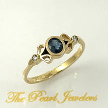 Load image into Gallery viewer, 3200331-18k-Solid-Yellow-Genuine-Diamond-Natural-Blue-Sapphire-Bezel-Setting-Ring