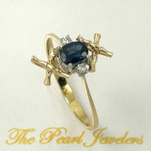 Load image into Gallery viewer, 3200341-18k-Solid-Yellow-Gold-Genuine-Diamond-Natural-Blue-Oval-Sapphire-Ring