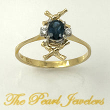 Load image into Gallery viewer, 3200341-18k-Solid-Yellow-Gold-Genuine-Diamond-Natural-Blue-Oval-Sapphire-Ring