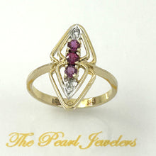 Load image into Gallery viewer, 3200402-14k-Solid-Yellow-Gold-Genuine-Diamond-Natural-Red-Ruby-Cocktail-Ring