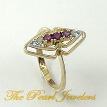 Load image into Gallery viewer, 3200402-14k-Solid-Yellow-Gold-Genuine-Diamond-Natural-Red-Ruby-Cocktail-Ring