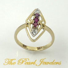 Load image into Gallery viewer, 3200402-14k-Solid-Yellow-Gold-Genuine-Diamond-Natural-Red-Ruby-Cocktail-Ring