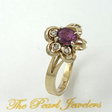 Load image into Gallery viewer, 3200412-14k-Solid-Yellow-Genuine-Diamonds-Oval-Natural-Red-Rubies-Cocktail-Ring