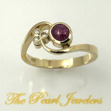 Load image into Gallery viewer, 3200452 GENUINE DIAMONDS CABOCHON NATURAL RED RUBY 14K YELLOW GOLD RING