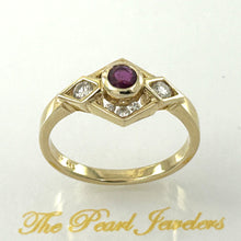 Load image into Gallery viewer, 3200462-14k-Yellow-Solid-Gold-Genuine-Diamond-Natural-Red-Ruby-Channel-Ring