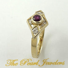 Load image into Gallery viewer, 3200462-14k-Yellow-Solid-Gold-Genuine-Diamond-Natural-Red-Ruby-Channel-Ring