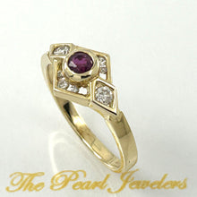 Load image into Gallery viewer, 3200462-14k-Yellow-Solid-Gold-Genuine-Diamond-Natural-Red-Ruby-Channel-Ring