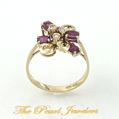 14K Yellow Gold Oval Ruby & Diamond Cocktail Ring