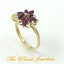 Load image into Gallery viewer, 3200552-Marquise-Genuine-Natural-Red-Ruby-Diamonds-Real-14k-Cocktail-Ring