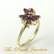 Load image into Gallery viewer, 3200552-Marquise-Genuine-Natural-Red-Ruby-Diamonds-Real-14k-Cocktail-Ring