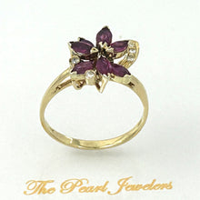 Load image into Gallery viewer, 3200552-Marquise-Genuine-Natural-Red-Ruby-Diamonds-Real-14k-Cocktail-Ring