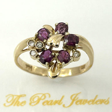 14K Yellow Gold Oval Ruby & Diamond Cocktail Ring