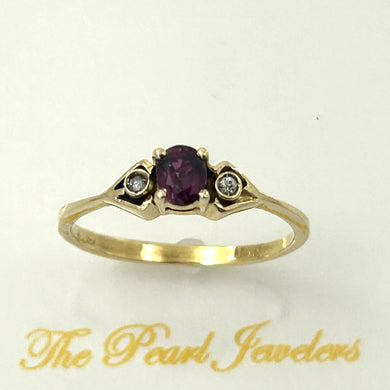 14K Yellow Gold Oval Ruby & Diamond Ring