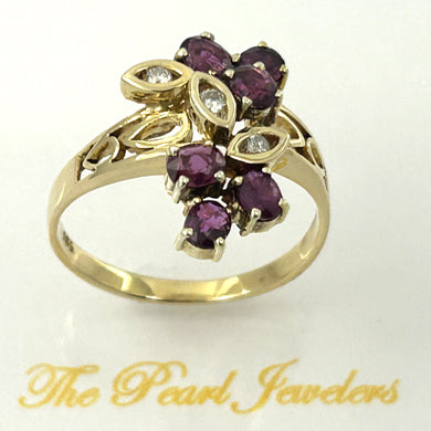 14K Yellow Gold Oval Ruby & Diamond Cocktail Ring