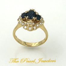 Load image into Gallery viewer, 3200721-18k-Yellow-Gold-Genuine-Diamond-Natural-Blue-Sapphire-Cocktail-Ring