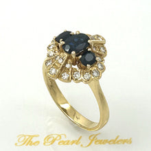 Load image into Gallery viewer, 3200721-18k-Yellow-Gold-Genuine-Diamond-Natural-Blue-Sapphire-Cocktail-Ring