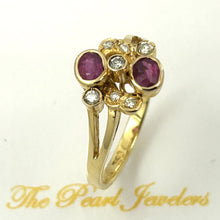 Load image into Gallery viewer, 3200832-18k-Solid-Yellow-Gold-Genuine-Diamond-Natural-Red-Oval-Ruby-Cocktail-Ring