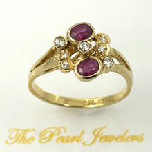 Load image into Gallery viewer, 3200832-18k-Solid-Yellow-Gold-Genuine-Diamond-Natural-Red-Oval-Ruby-Cocktail-Ring