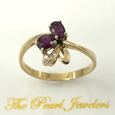 18K Yellow Gold Oval Ruby & Diamond Cocktail Ring