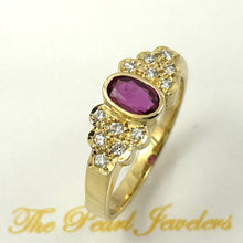 Load image into Gallery viewer, 3200912-18k-Solid-Yellow-Gold-Genuine-Diamond-Natural-Red-Ruby-Solitaire-Ring