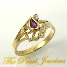 Load image into Gallery viewer, 3200922-Genuine-Diamond-Natural-Red-Ruby-18k-Solid-Yellow-Gold-Cocktail-Ring