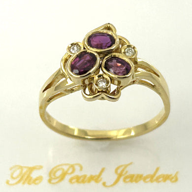 18K Yellow Gold Oval Ruby & Diamond Cocktail Ring