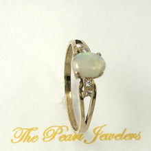 Load image into Gallery viewer, 3201000-14k-Yellow-Gold-Genuine-Diamonds-Cabochon-Opal-Solitaire-with-Accents-Ring