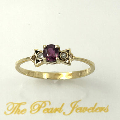 14K Yellow Gold Oval Ruby & Diamond Ring