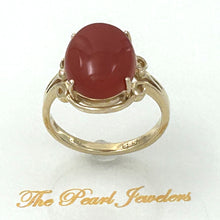 Load image into Gallery viewer, 3201035-Beautiful-Unique-Genuine-Natural-Red-Coral-14K-Solid-Gold-Ornate-Ring