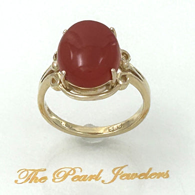 3201035-Beautiful-Unique-Genuine-Natural-Red-Coral-14K-Solid-Gold-Ornate-Ring