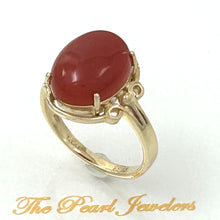 Load image into Gallery viewer, 3201035-Beautiful-Unique-Genuine-Natural-Red-Coral-14K-Solid-Gold-Ornate-Ring