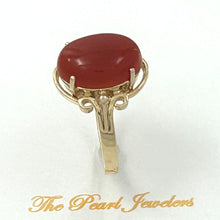 Load image into Gallery viewer, 3201035-Beautiful-Unique-Genuine-Natural-Red-Coral-14K-Solid-Gold-Ornate-Ring