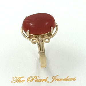 3201035-Beautiful-Unique-Genuine-Natural-Red-Coral-14K-Solid-Gold-Ornate-Ring