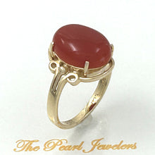 Load image into Gallery viewer, 3201035-Beautiful-Unique-Genuine-Natural-Red-Coral-14K-Solid-Gold-Ornate-Ring