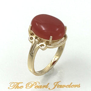 3201035-Beautiful-Unique-Genuine-Natural-Red-Coral-14K-Solid-Gold-Ornate-Ring