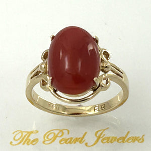 3201037-Simple-Yet-Elegant-14K-Solid-Yellow-Gold-Natural-Red-Coral-Ornate-Ring