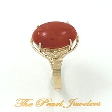 Load image into Gallery viewer, 3201042-Beautiful-Unique-Genuine-Natural-Red-Coral-14K-Solid-Gold-Ornate-Ring