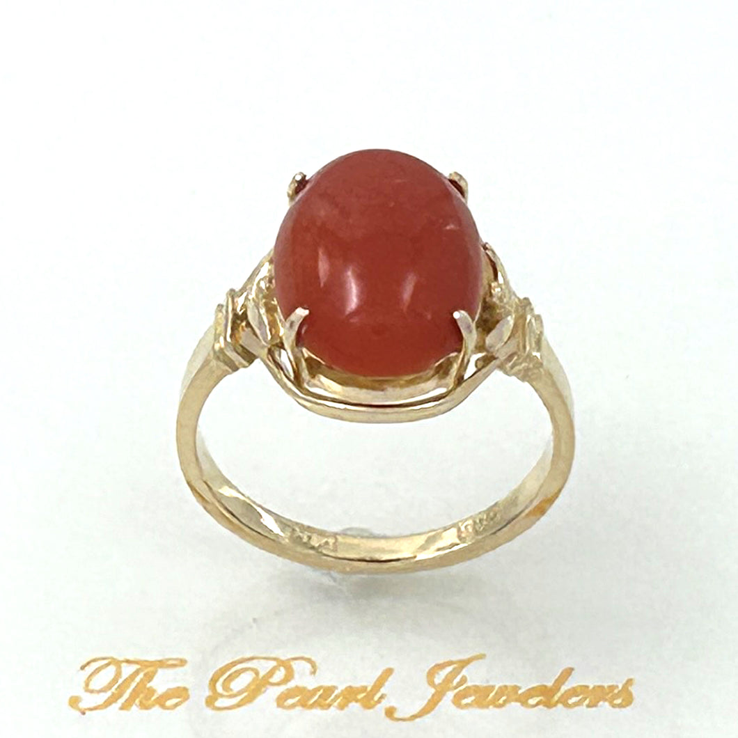 3201042-Beautiful-Unique-Genuine-Natural-Red-Coral-14K-Solid-Gold-Ornate-Ring