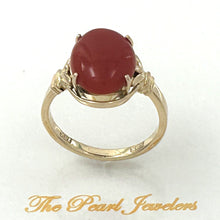 Load image into Gallery viewer, 3201043-Beautiful-Unique-Genuine-Natural-Red-Coral-14K-Solid-Gold-Ornate-Ring