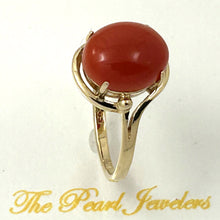 Load image into Gallery viewer, 3201062-Real-14K-Gold-Beautiful-Unique-Genuine-Natural-Red-Coral-Ornate-Ring