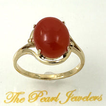 Load image into Gallery viewer, 3201062-Real-14K-Gold-Beautiful-Unique-Genuine-Natural-Red-Coral-Ornate-Ring