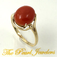 Load image into Gallery viewer, 3201062-Real-14K-Gold-Beautiful-Unique-Genuine-Natural-Red-Coral-Ornate-Ring