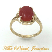 Load image into Gallery viewer, 3201063-Real-14K-Gold-Beautiful-Unique-Genuine-Natural-Red-Coral-Ornate-Ring