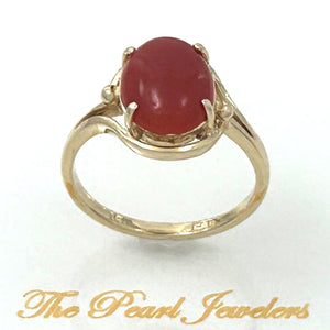 3201063-Real-14K-Gold-Beautiful-Unique-Genuine-Natural-Red-Coral-Ornate-Ring